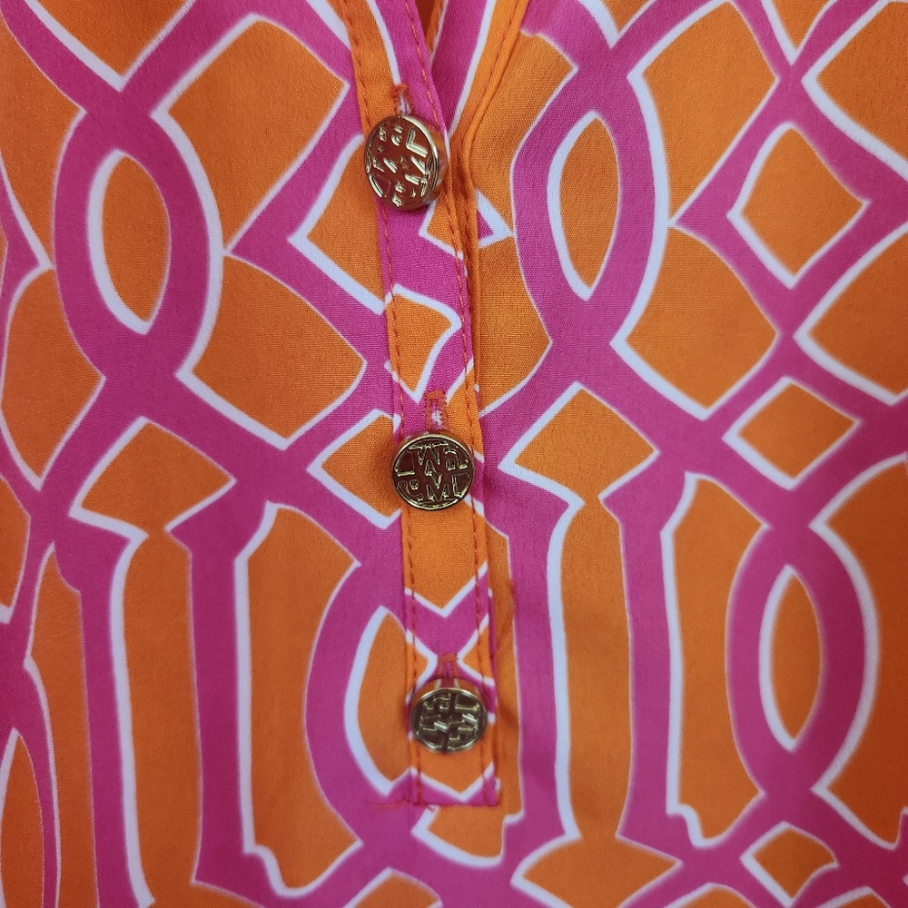 Mud Pie Pink and Orange "Reese" Tunic Size Small (4-6)
